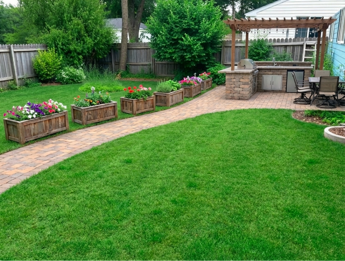 Outdoor transformation after photo